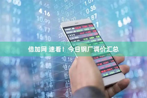 倍加网 速看！今日钢厂调价汇总
