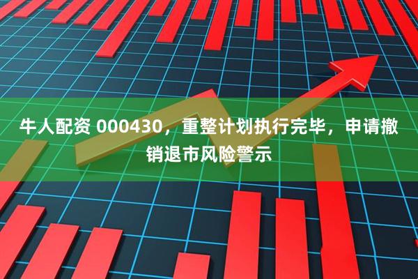 牛人配资 000430，重整计划执行完毕，申请撤销退市风险警示